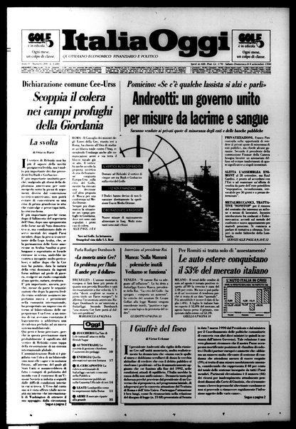 Italia oggi : quotidiano di economia finanza e politica